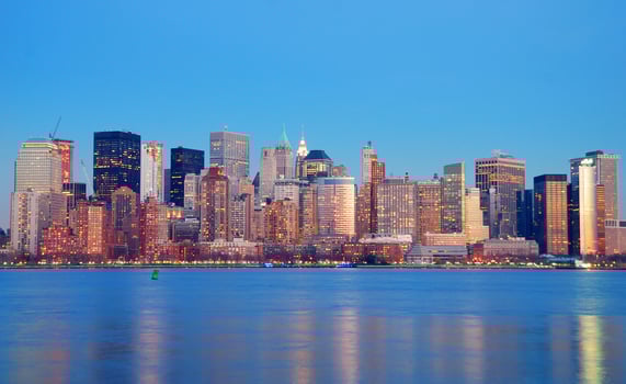 MANHATTAN SKYLINE AT DUSK, NEW YORK CITY photo