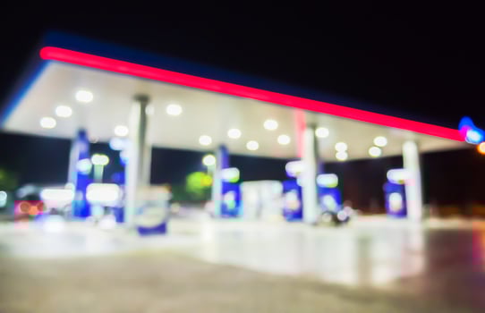 Blurred photo of gasoline station