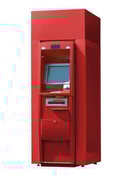 ATM Bank Cash Machine Isolated on Background photo