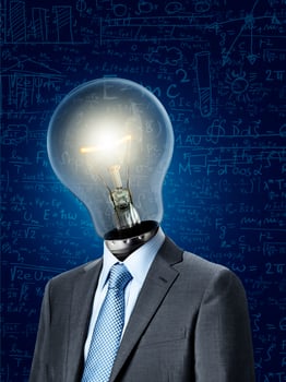lamp head businessman have got an idea photo