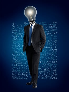 lamp head businessman have got an idea photo