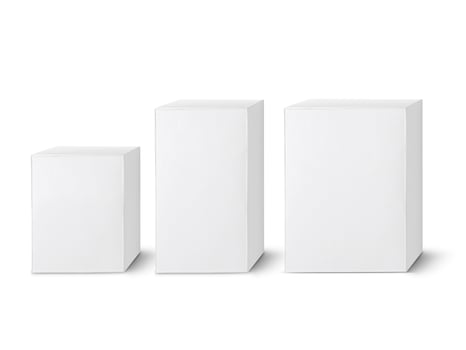 blank packaging white cardboard box isolated on white background ready for packaging design photo