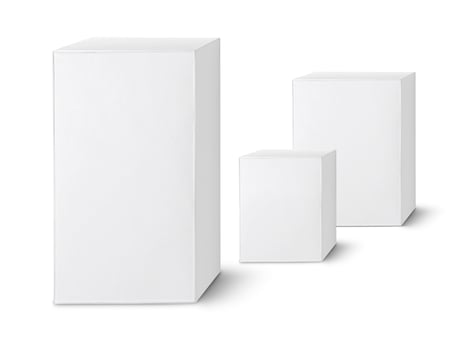 blank packaging white cardboard box isolated on white background ready for packaging design photo