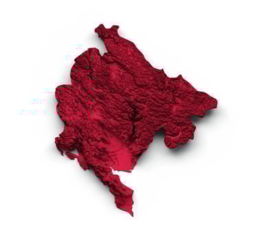 Montenegro Map Montenegro Flag Shaded relief Color Height map on white Background 3d illustration photo