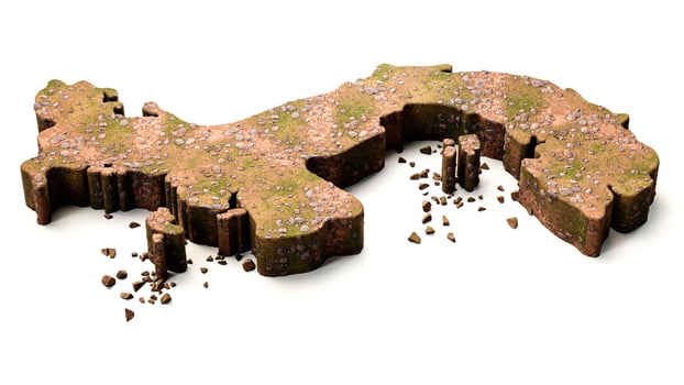 Panama Map earth mud soil ground texture 3d illustration photo