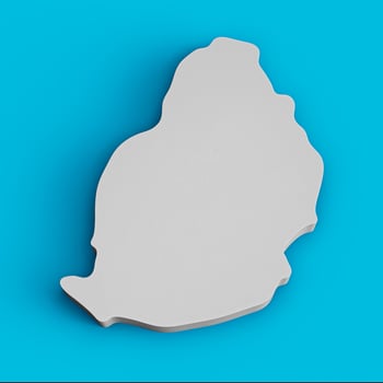 Mauritius 3D Topographic map Geography Cartography and topology Sea Blue surface 3D illustration photo
