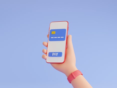 Online payment and electronic wallet 3d render illustration. photo