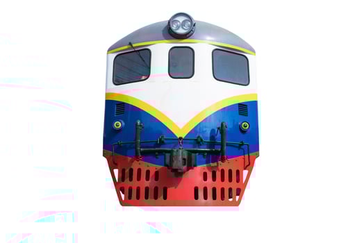 head train hauled diesel electric locomotive with isolated white background photo