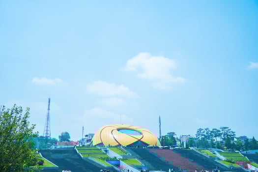 A view of Lam Vien square at the bank of Xuan Huong Lake. In Vietnam, Da Lat is a popular destination attracting thousands of tourists. photo