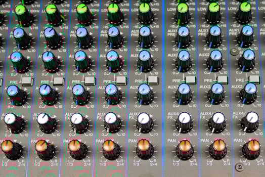 Audio control buttons Sound Control Hi Fi system The audio equipment, control panel of digital studio mixer photo