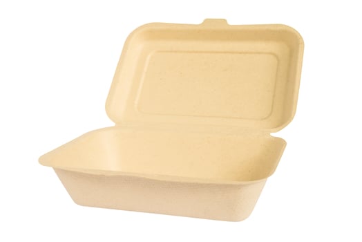 Environmental friendly paper container package, food recycle box, isolated over white with clipping path photo