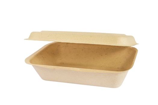 Environmental friendly paper container package, food recycle box, isolated over white with clipping path photo