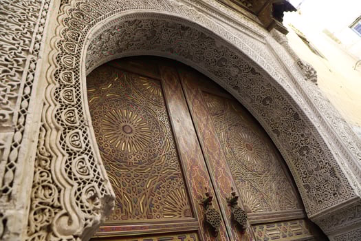 Door of a Building in Fez, Morocco photo