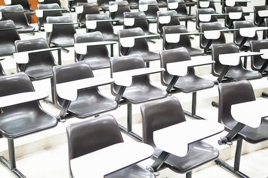 Empty seat row in lecture room photo