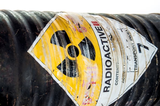 Steel container of Radioactive material photo