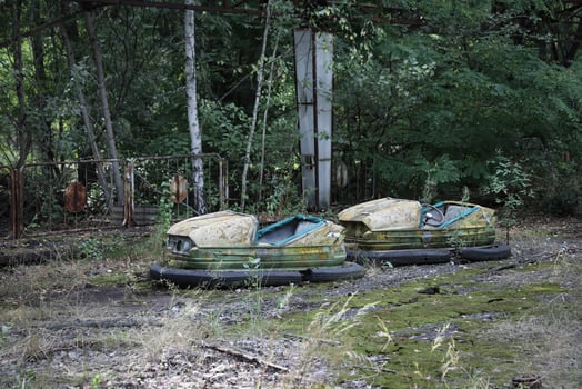 Bumper Cars, Pripyat Town in Chernobyl Exclusion Zone, Ukraine photo