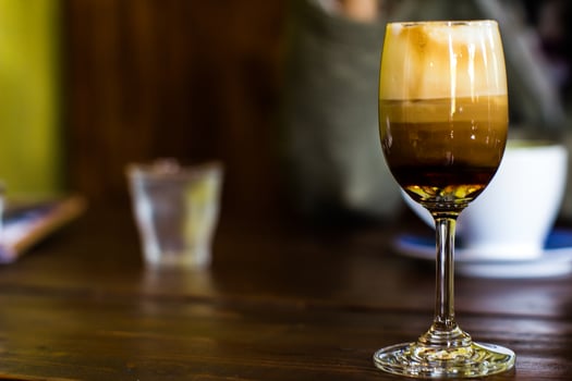 Irish coffee cocktail in a glass photo