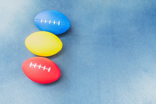 Soft rugby ball for hand exerciser photo