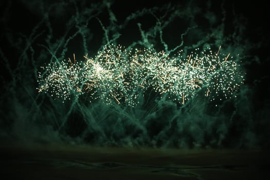 A view of a Fireworks Display on Blackpool Pleasure Beech photo