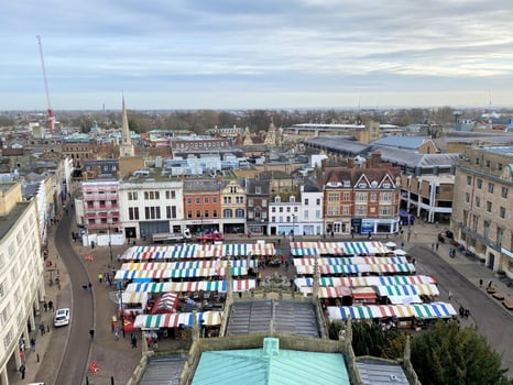 Cambridge in the UK in December 2021. A view of the streets of Cambridge photo