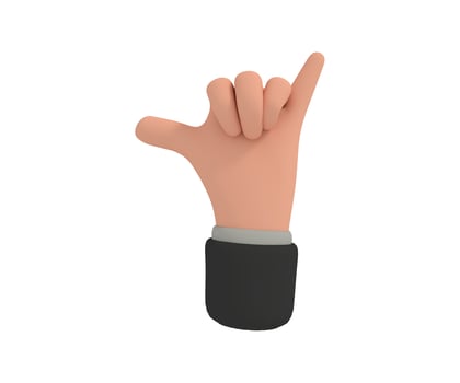 3d illustration of cartoon hand make call me gesture photo