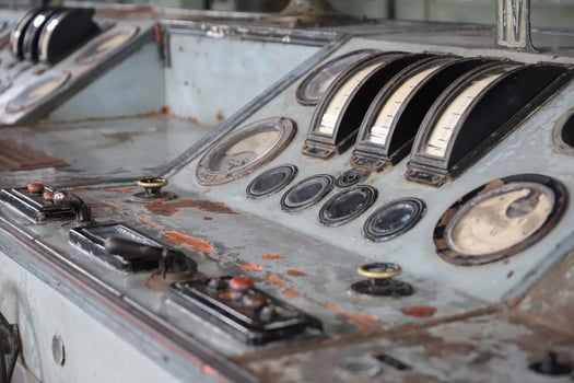 Control Panel of an old Power Plant photo