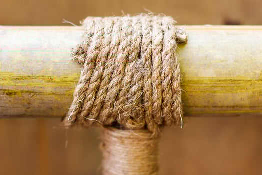 Rope of pattern on the surface with blur background. photo