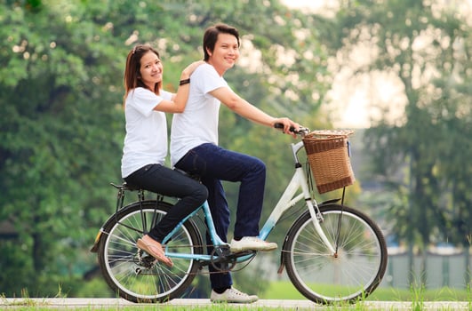 Cycling in the park photo