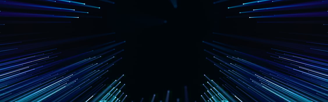 Panoramic tech background, connected points and led lines, technological. 3d rendering. photo