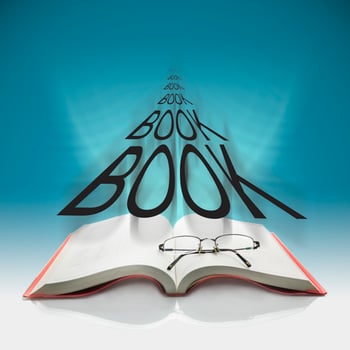 Open the book with the letters book photo