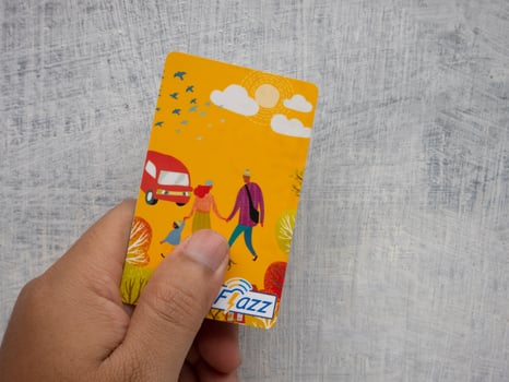 Sidoarjo, Jawa timur, Indonesia, 2022 - digital money electronic card in hand photo