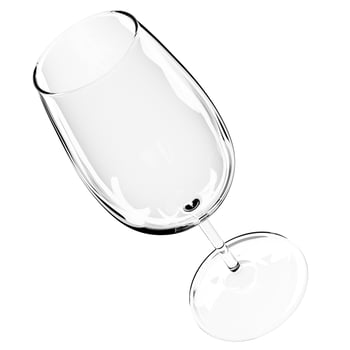3D illustration of wine glasses. Wine glasses for alcohol flying on a white background photo