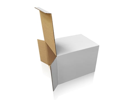 blank packaging boxes - open mockup, isolated on white background photo