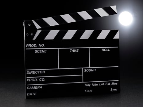 Slate movie under spotlight on filming location photo