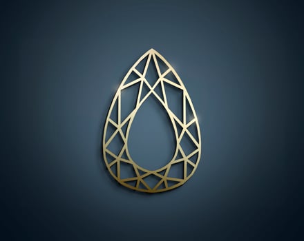 Abstract luxury template with gold diamond outlined shape photo