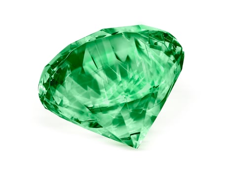 Dazzling diamond Green on white background photo