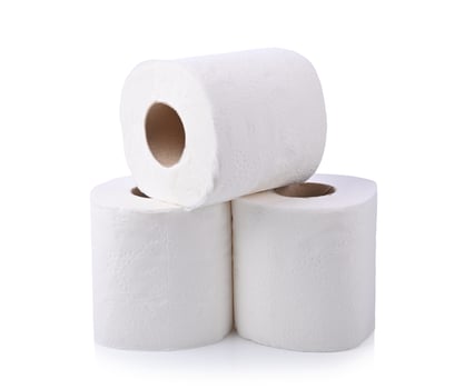 Toilet paper isolated on white background photo
