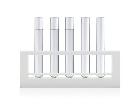 chemical test tube on white background photo