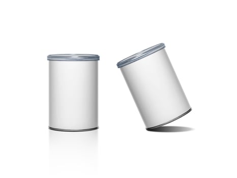 Cans packaging for snack product like potato chips or peanuts. Ready For Your Design photo