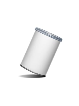Cans packaging for snack product like potato chips or peanuts. Ready For Your Design photo