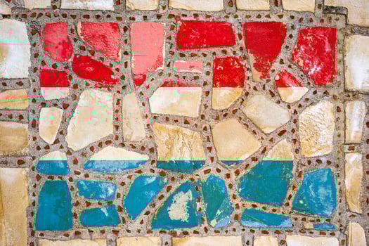 National flag of  Luxembourg  on stone  wall background. Flag  banner on  stone texture background. photo