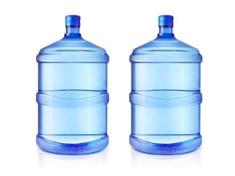 Four big bottles of water isolated on a white background photo