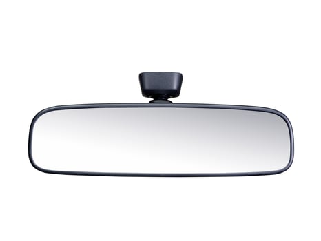 Image of interior rearview mirrors , car part isolated on white background photo