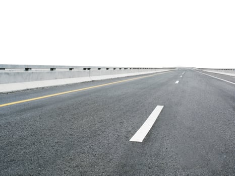 High speed corner overpass on white background. with clipping path photo