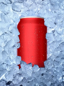 Cans of on ice background photo