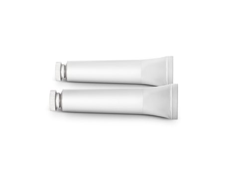 color tube on a white background photo