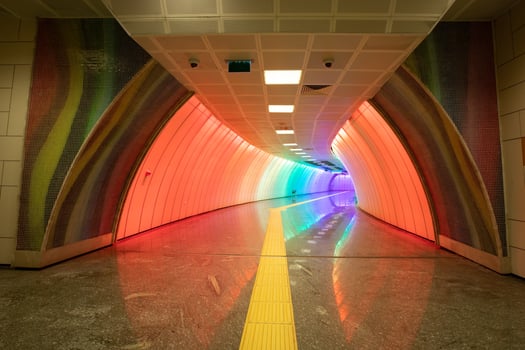 Multicolored Subway Corridor photo
