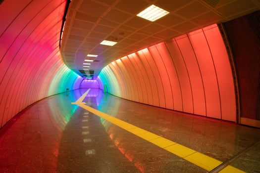 Multicolored Subway Corridor photo