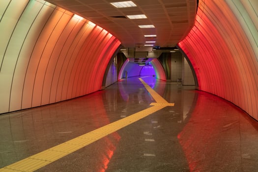 Multicolored Subway Corridor photo