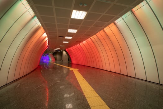 Multicolored Subway Corridor photo